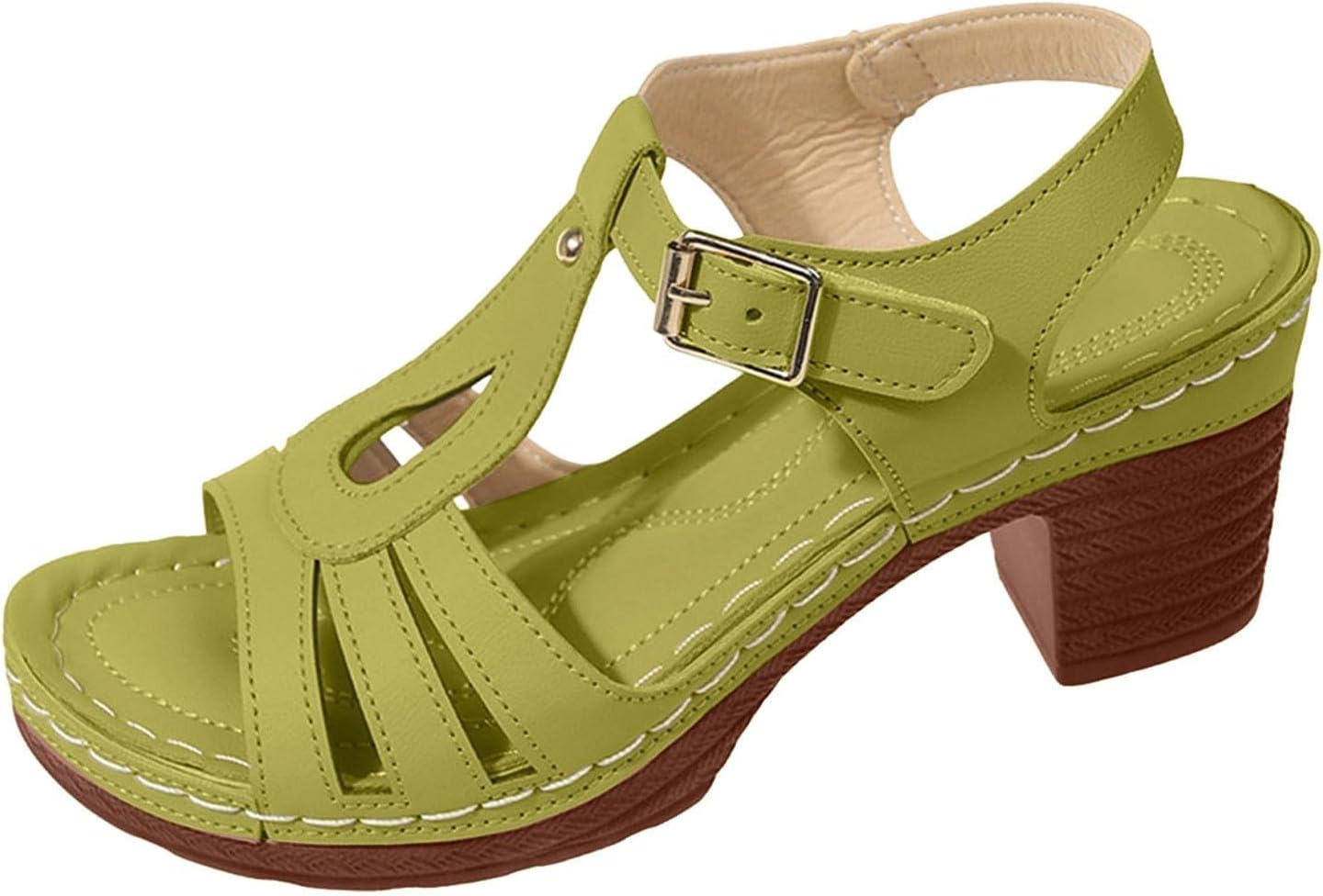 

Женские сандалии Летние элегантные Платформа Низкий клин Комфортные элегантные с ремешком на щиколотке Открытый носок Модные свадебные, вечерние, на выпускной, для танцев Kvotuu, зеленый