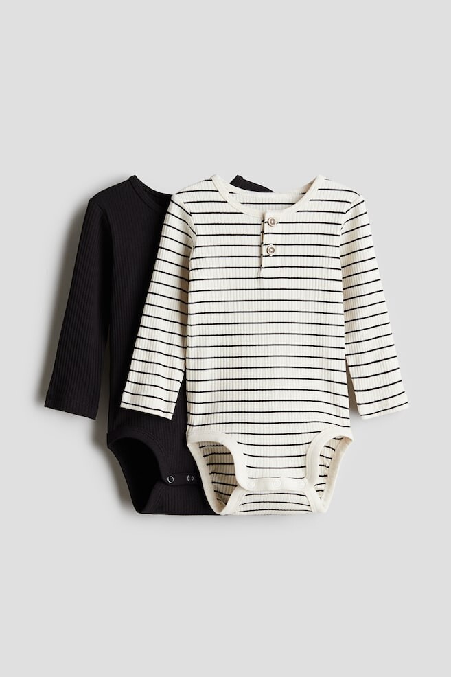 

2 пары боди на пуговицах H&M, черный