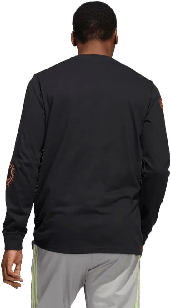 Футболка мужская с длинным рукавом Adidas Unity из хлопка, черный — фото 3