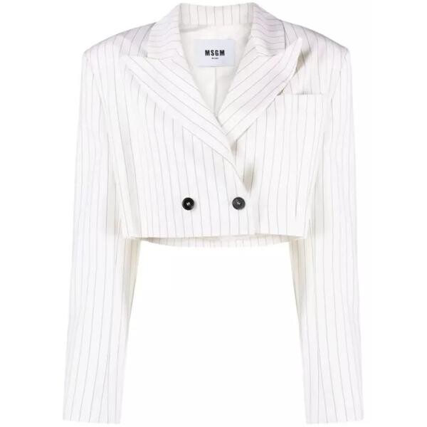 

Куртка pinstripe-pattern cropped blazer Msgm, белый
