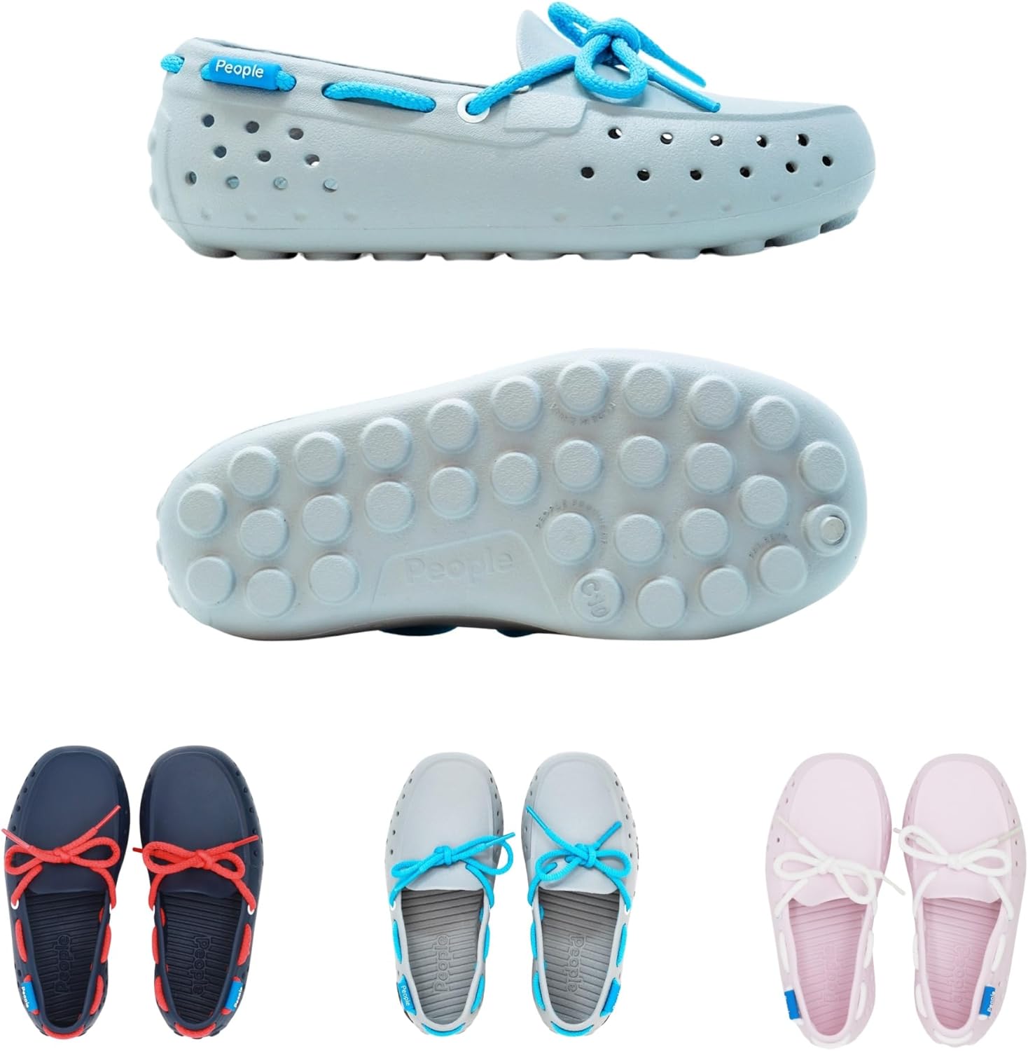 

Детская обувь People Footwear Senna - водонепроницаемые мокасины на резиновой подошве, легкие и прочные лодочные туфли для мальчиков и девочек, нескользящие водные туфли для активного отдыха на улице, серый