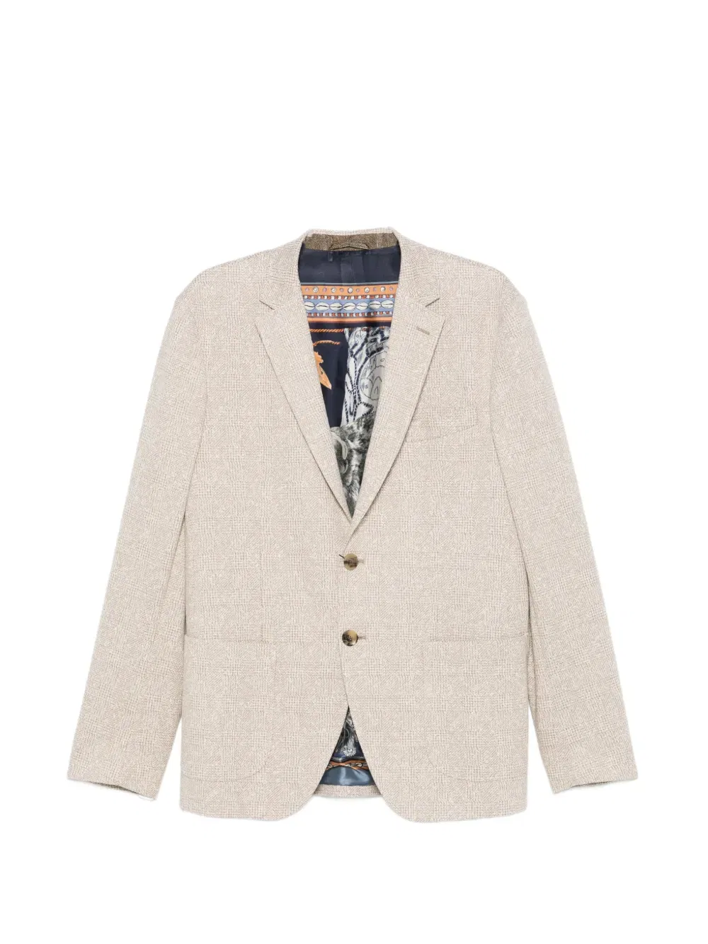 Клетчатый двубортный пиджак Etro, нейтральный