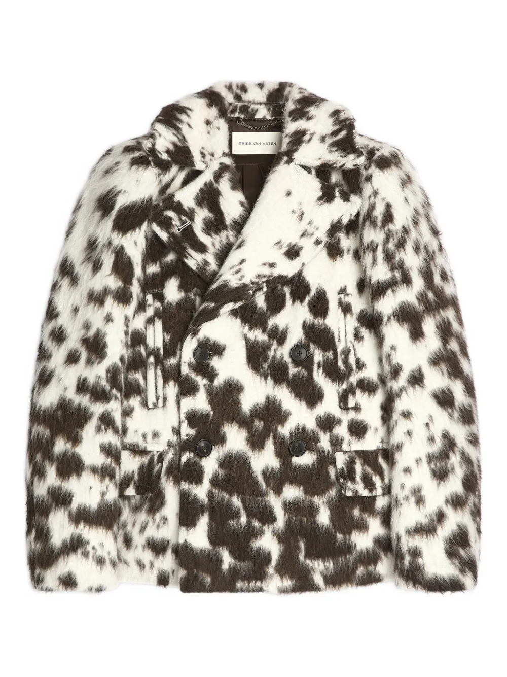 

Двубортный пиджак с узором DRIES VAN NOTEN, коричневый