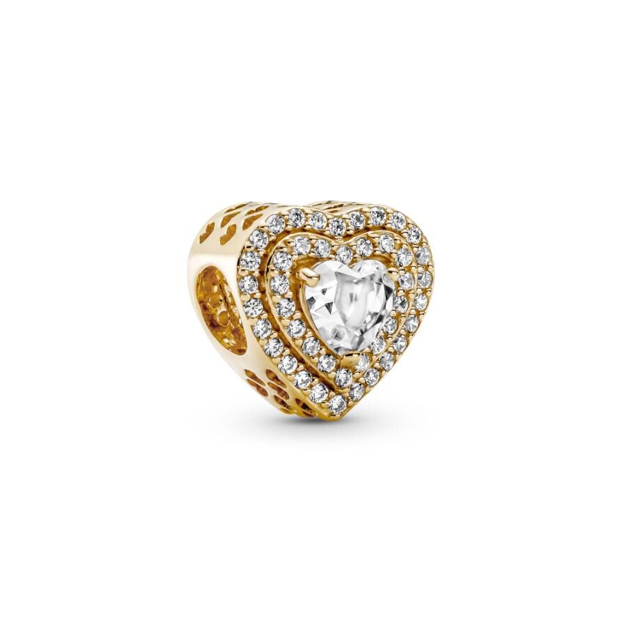 

Шарм Sparkling Leveled Hearts Pandora, золото