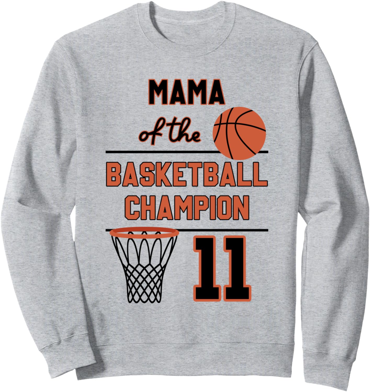 

Толстовка для вечеринки в честь 11-летия мамы чемпионки по баскетболу Family Look Basketball Fan Theme Decorations Gifts, серый