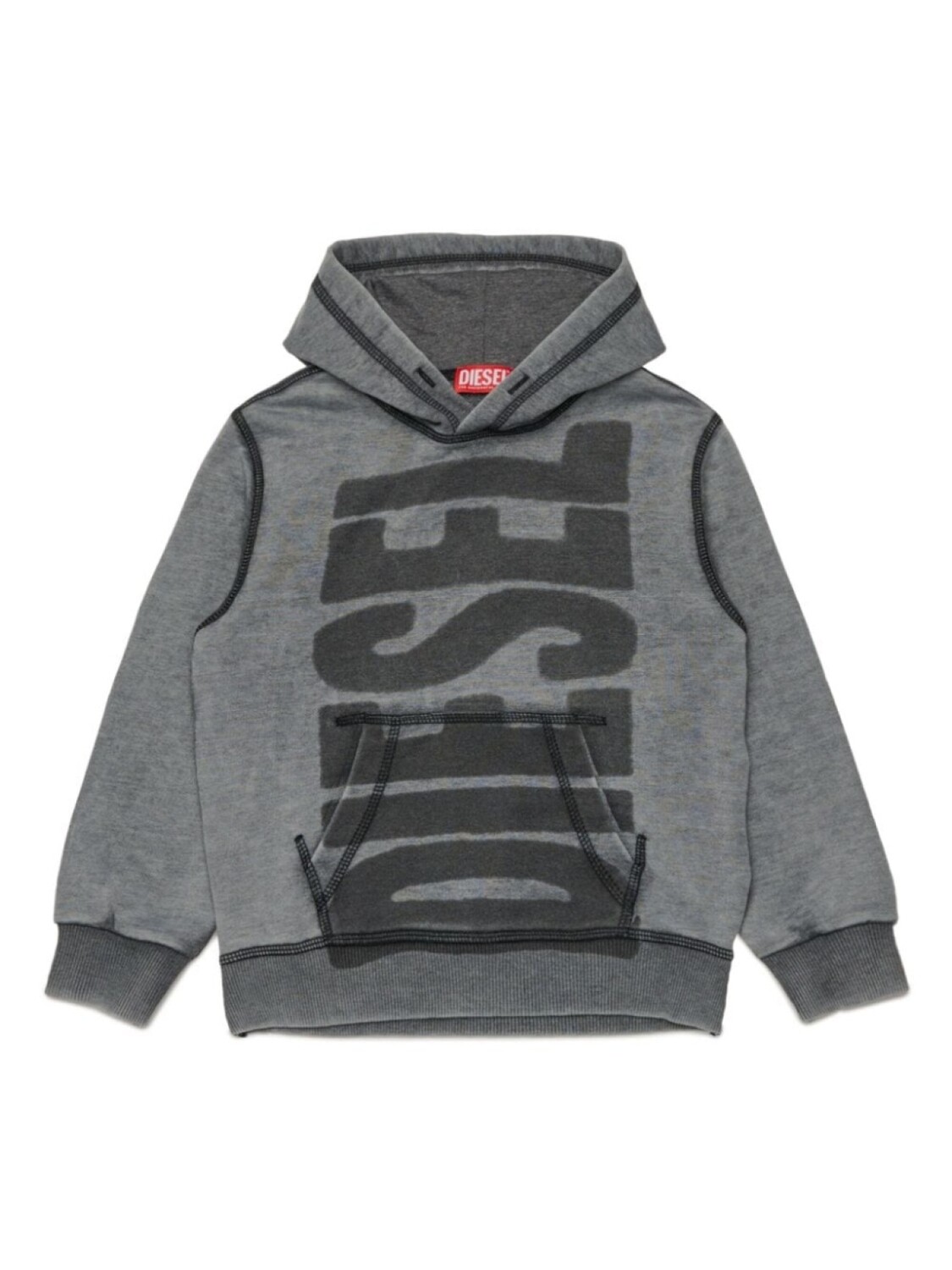 

Diesel Kids худи с логотипом, серый