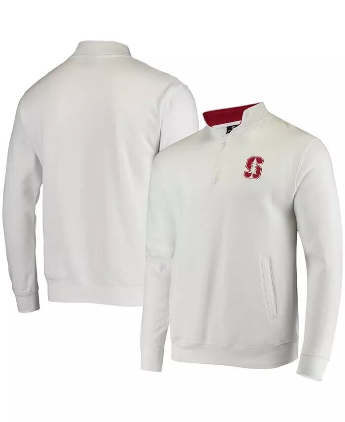 

Мужская толстовка Stanford Cardinal Tortugas Logo с застежкой-молнией на четверть Colosseum, белый