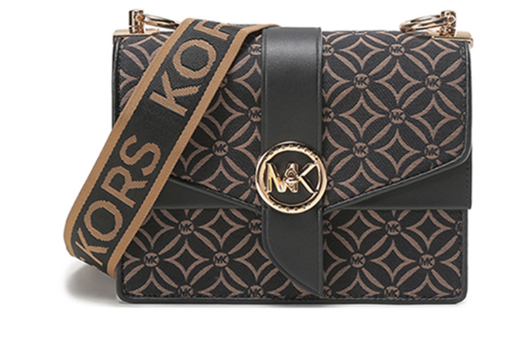 

MICHAEL KORS Гринвич кожаная сумка через плечо конверт женская маленькая черная коричневая
