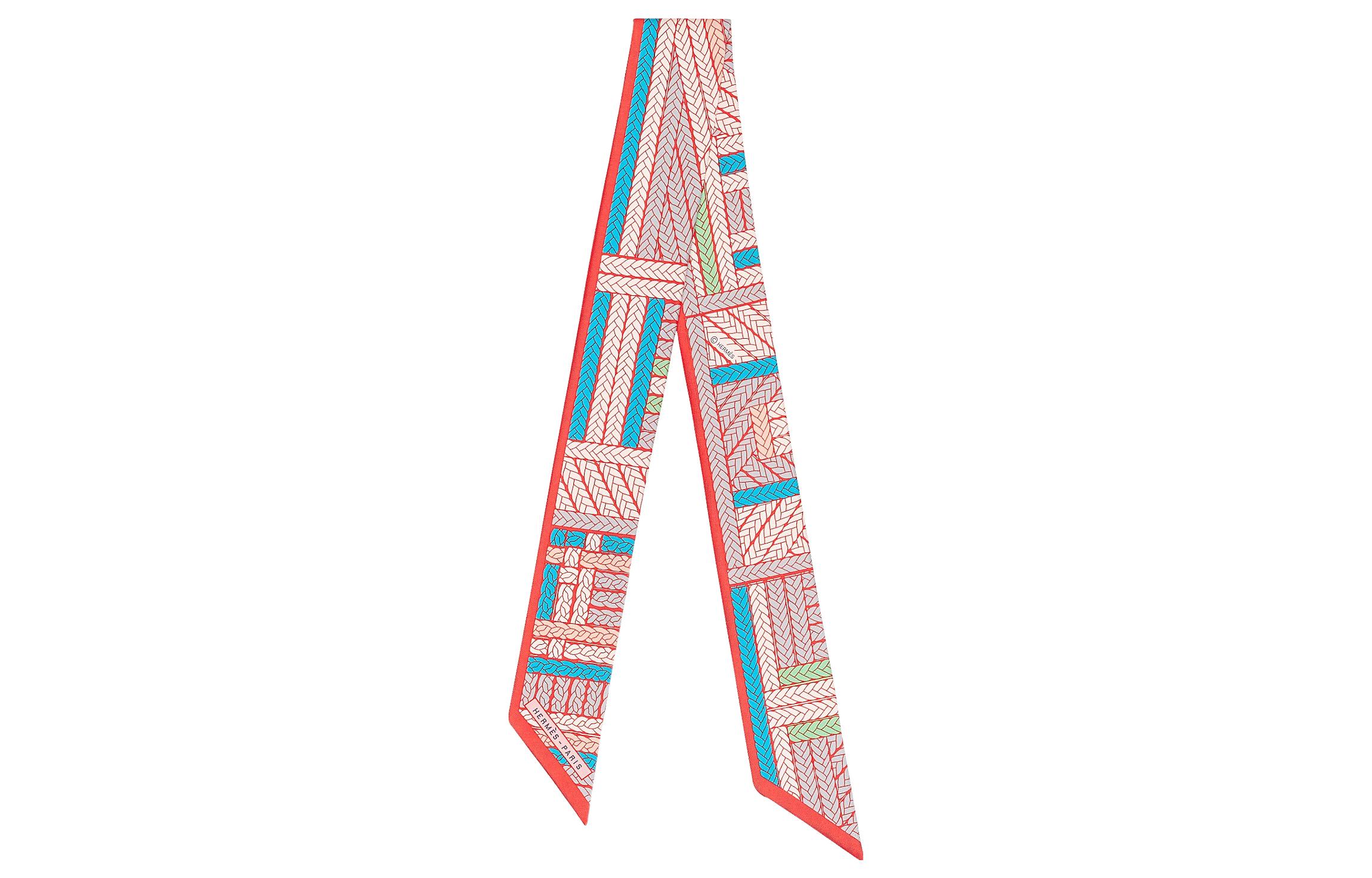 

HERMES Шёлковый платок, Fresh Blue/Garnet Red