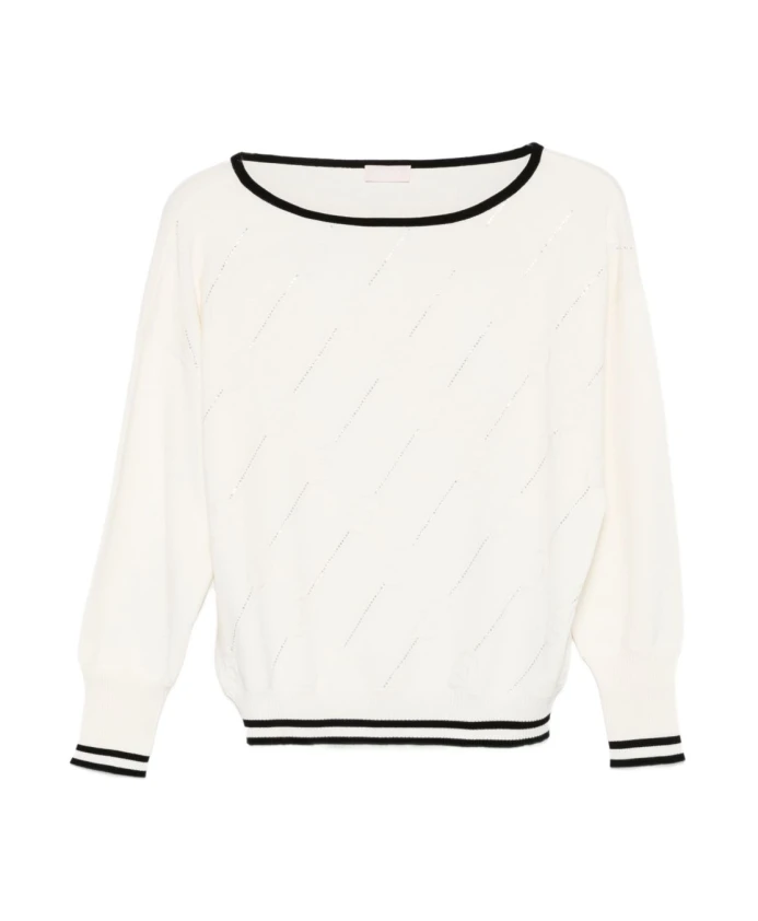 

Стильный черный пуловер AW25 Liu Jo, мультиколор