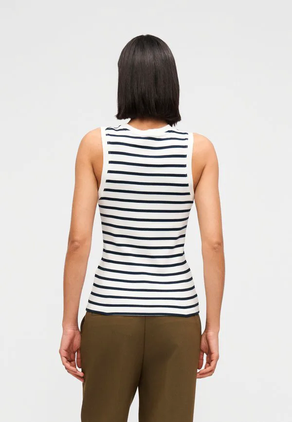 Облегающая майка с круглым вырезом Tommy Hilfiger, Breton Ecru/Dark Night Navy — фото 3
