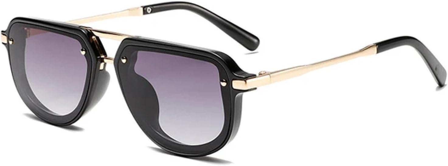 

Женские солнцезащитные очки овальной формы с заклепками, сине-зеленые, с защитой от УФ-излучения UV400; мужские солнцезащитные очки в стиле панк DSVIGF, Black Gray Gradient