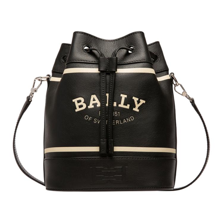 

Кожаная ведерко сумка через плечо кроссбоди обычная женская черная BALLY