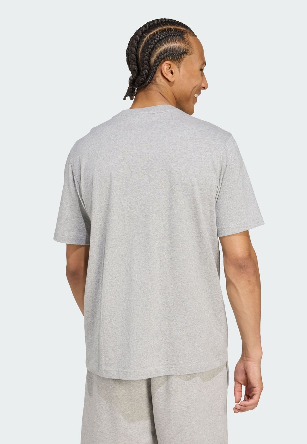 Базовая футболка TREFOIL ESS Adidas Originals, цвет Medium Grey Heather   White — фото 2