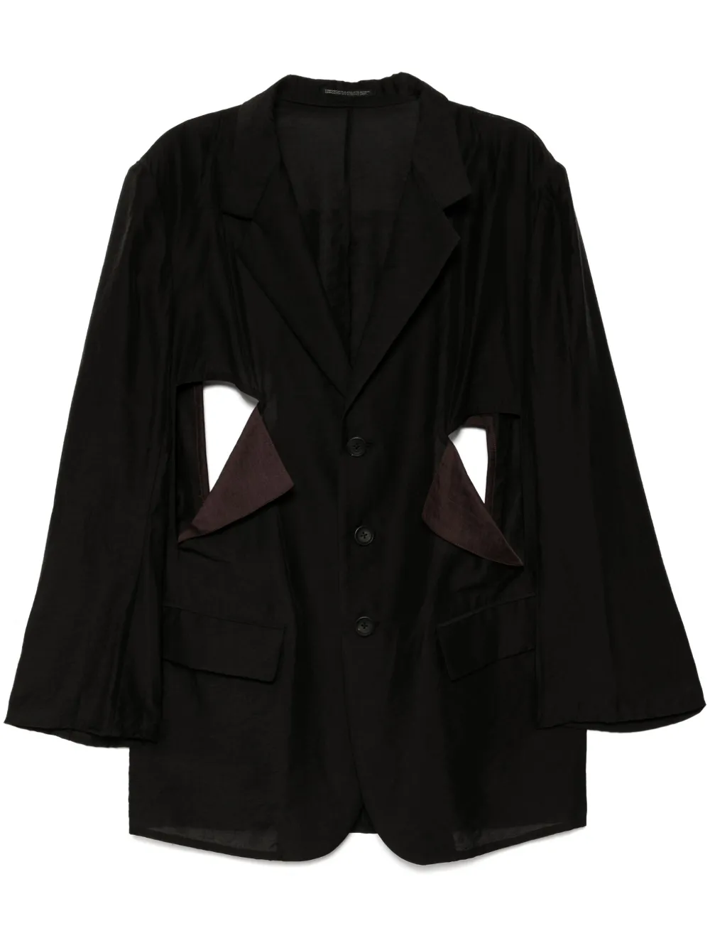 

Пиджак с вырезом Yohji Yamamoto, черный