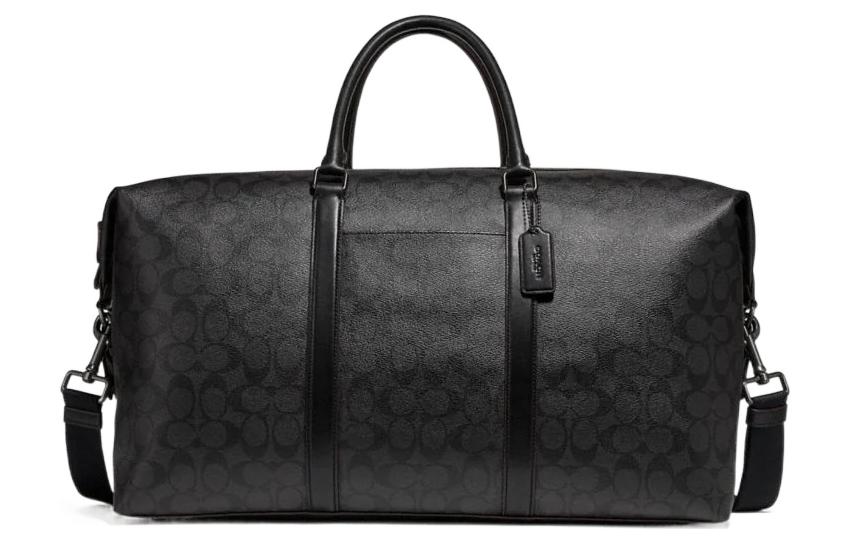 

COACH Туристическая сумка из холста с кожаными деталями, Black Gray