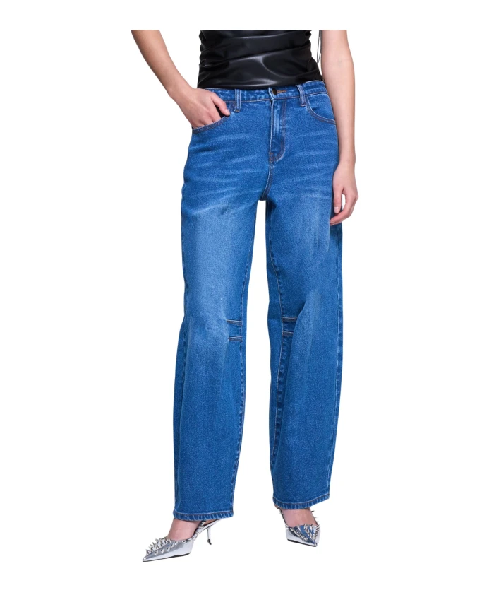 

Джинсы Mom Fit с карманами и петлями для ремня. Silvian Heach, синий