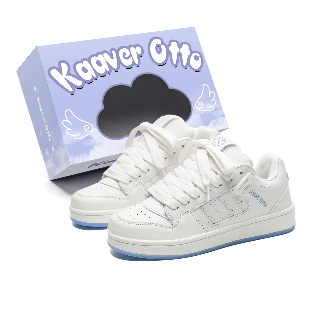 

KAAVER OTTO Высокие скейтбордские кроссовки унисекс градиент бело-голубые, цвет Gradient White Blue (Low-Top)