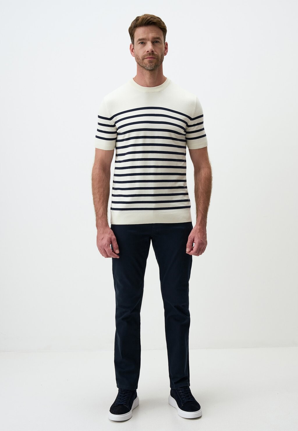 

Футболка с принтом CREW NECK LINE PATTERNED Jimmy Key, молочный
