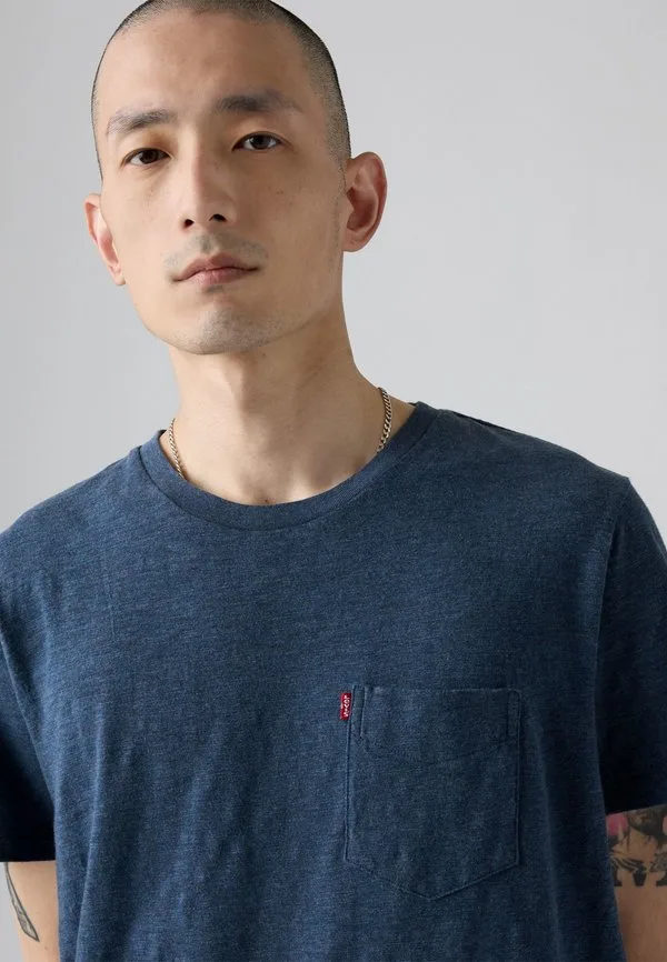 Классическая футболка с карманом и принтом Levi'S, Dress Blues Heather Slub Jersey — фото 4