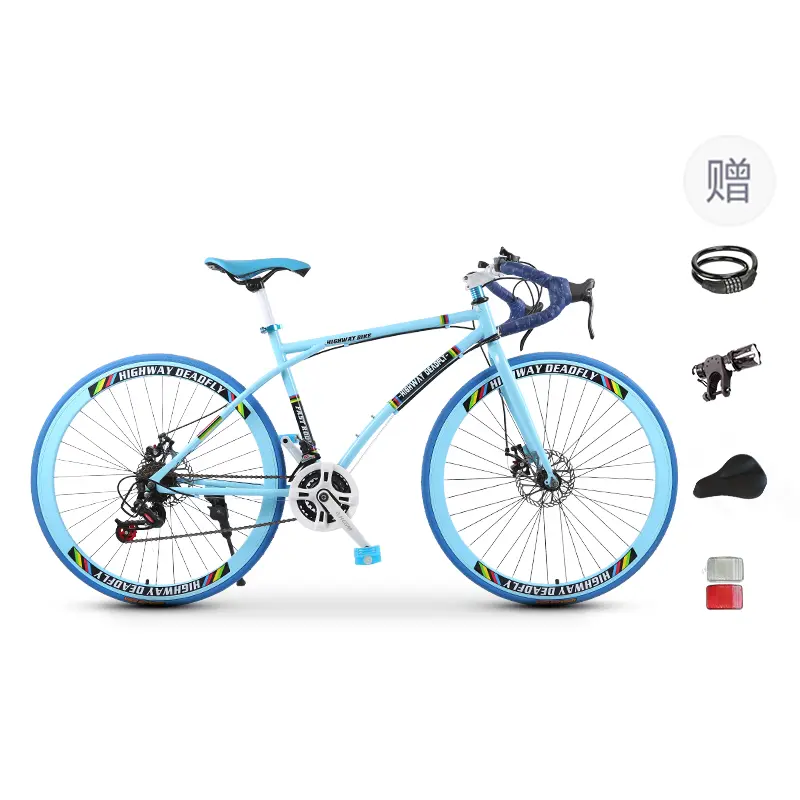 

Шоссейный велосипед с дисковыми тормозами из высокоуглеродистой стали для активного отдыха ICOLOUR, синий