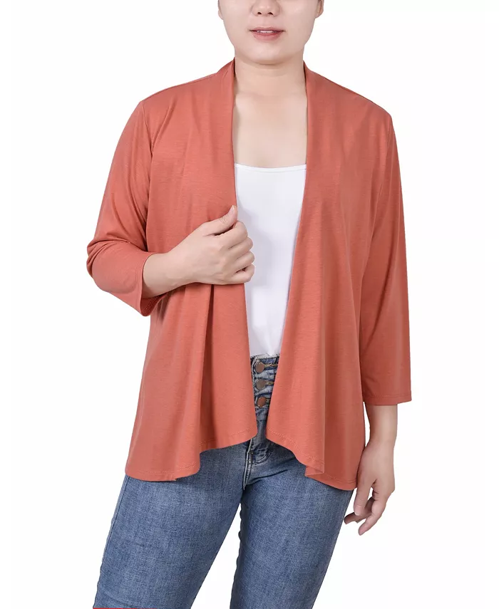 

Маленький однотонный кардиган с рукавами 3/4 NY Collection, красный