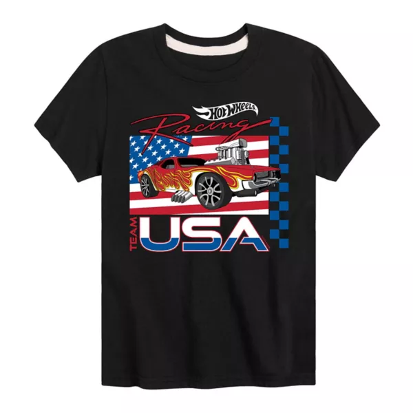 

Футболка с рисунком «американа» для мальчиков 8-20 лет Hot Wheels, черный