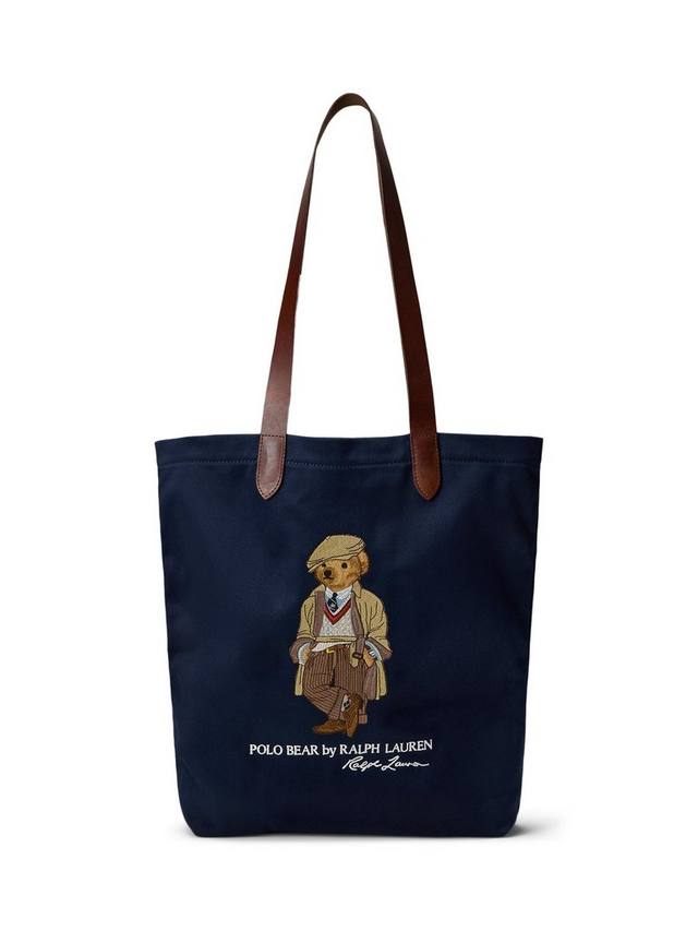 

Сумка-шопер из хлопка с принтом Polo Bear Ralph Lauren, Blue Navy