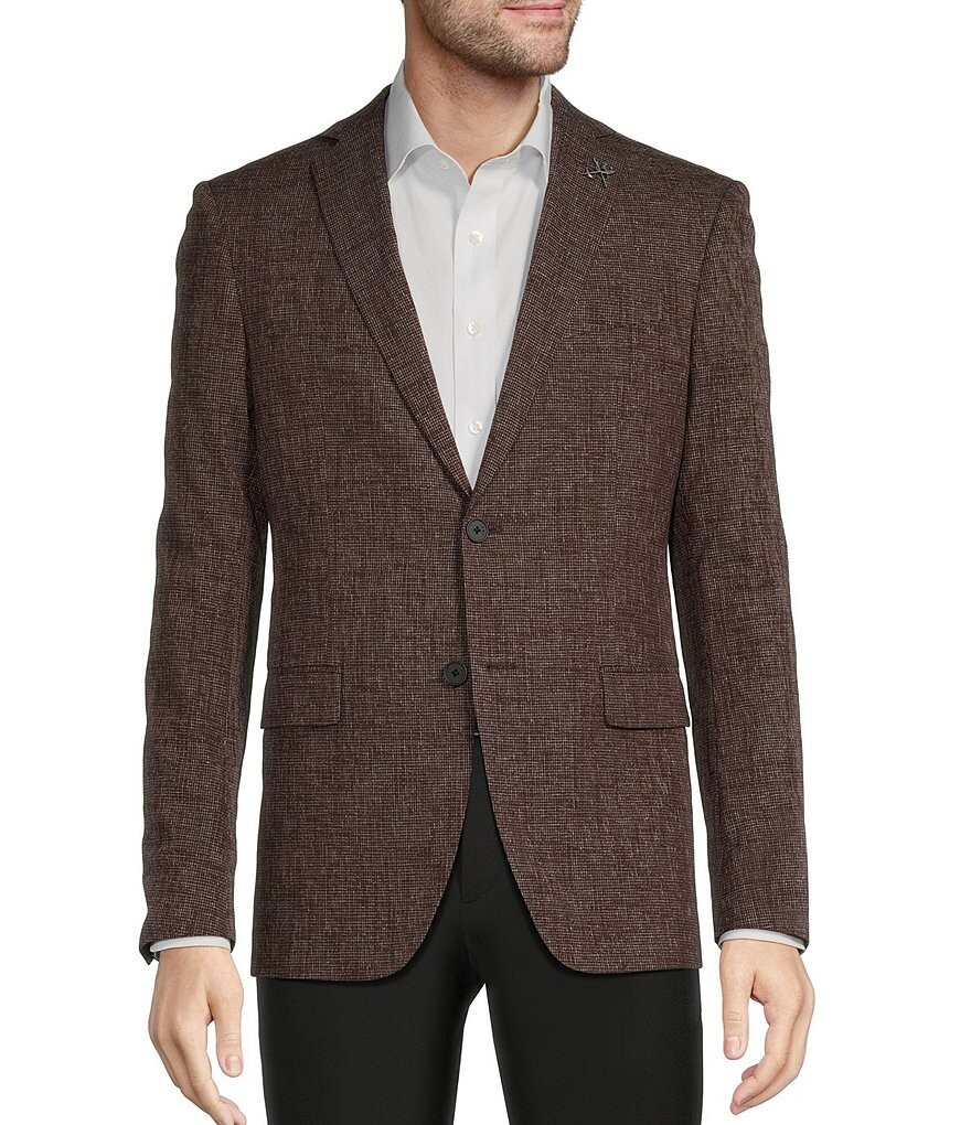 

Спортивное пальто узкого кроя с тканым узором John Varvatos, красный