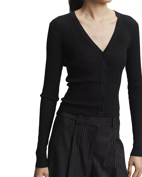 

Кардиган с V-образным вырезом из мериносовой шерсти Braylon Saint Art, черный