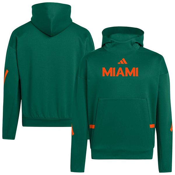 Мужская зеленая толстовка Miami Hurricanes ZNE Adidas