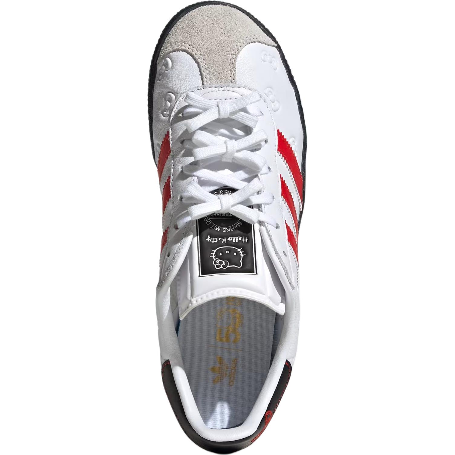 Hello Kitty x GAZELLE Низкие Детские Скейтбординговые Кроссовки Белые Красные Adidas Originals — фото 4