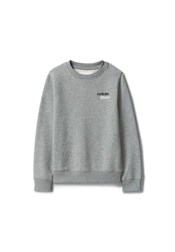 Свитшот Calvin Klein Jeans Seasonal logo front back, средне-серый меланж — фото 4