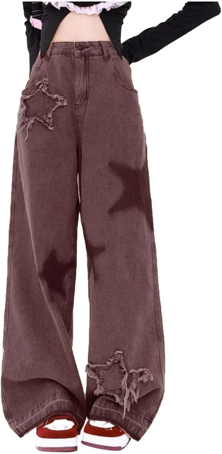 

Джинсы женские wide leg с вышивкой star HBDHEJL