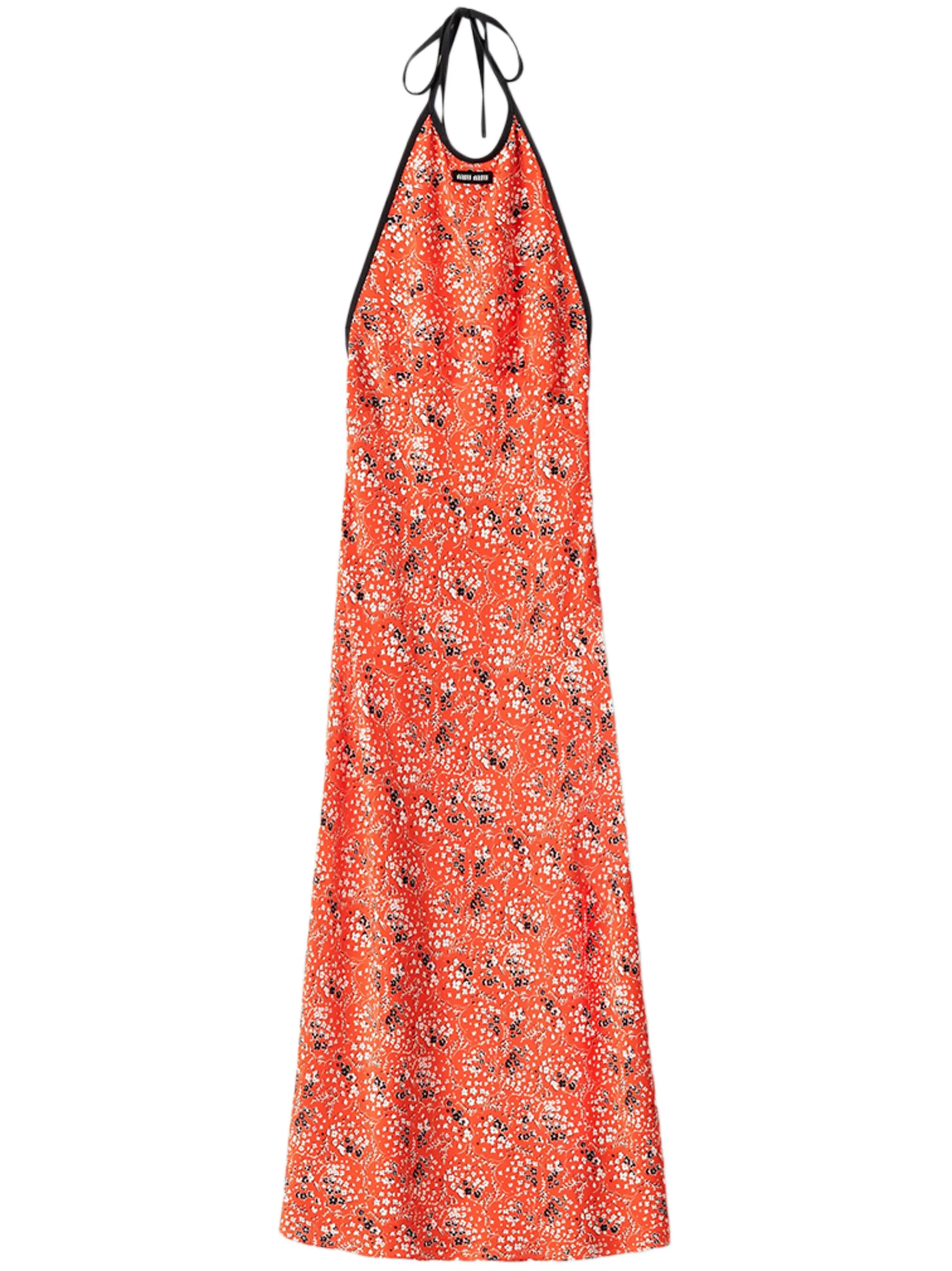 

Платье макси с цветочным принтом Miu Miu, оранжевый