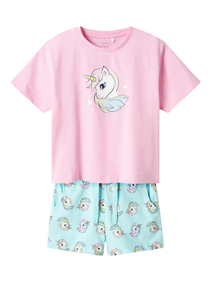 

Футболка name it, цвет 2tlg. outfit rosa/hellblau
