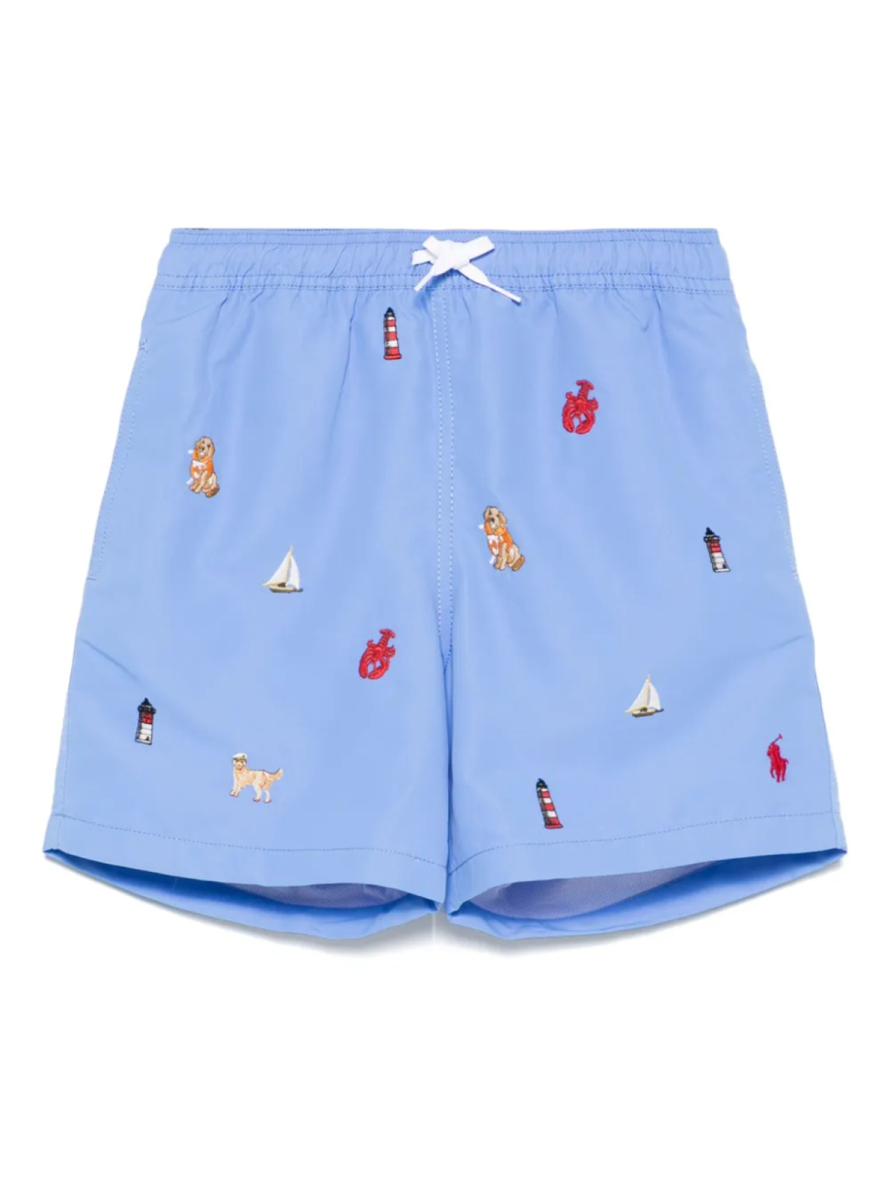 

POLO RALPH LAUREN KIDS плавки-шорты с вышивкой, синий