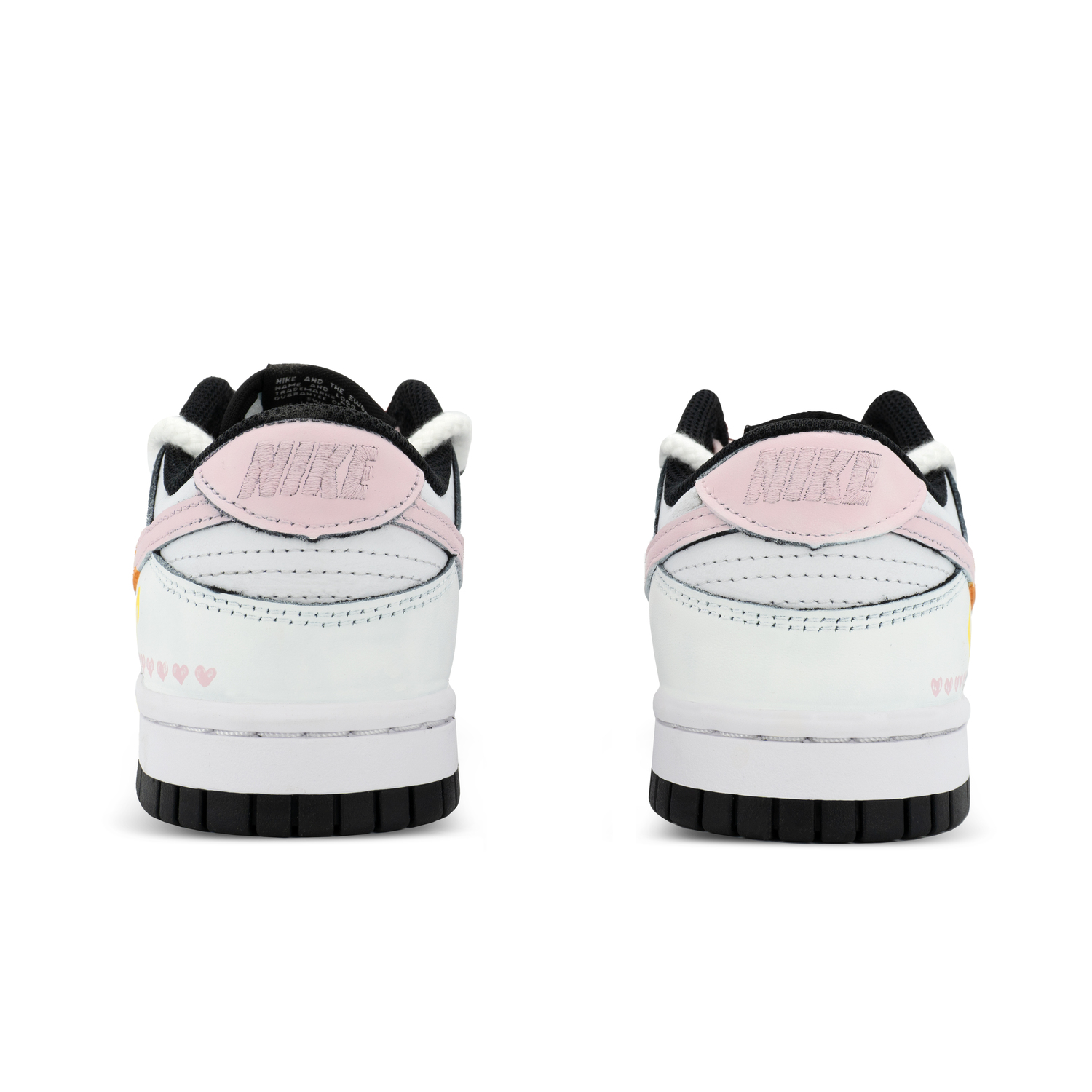 Dunk Skateboard Shoes Unisex Low top черный мультиколор граффити Nike, белый/розовый — фото 4