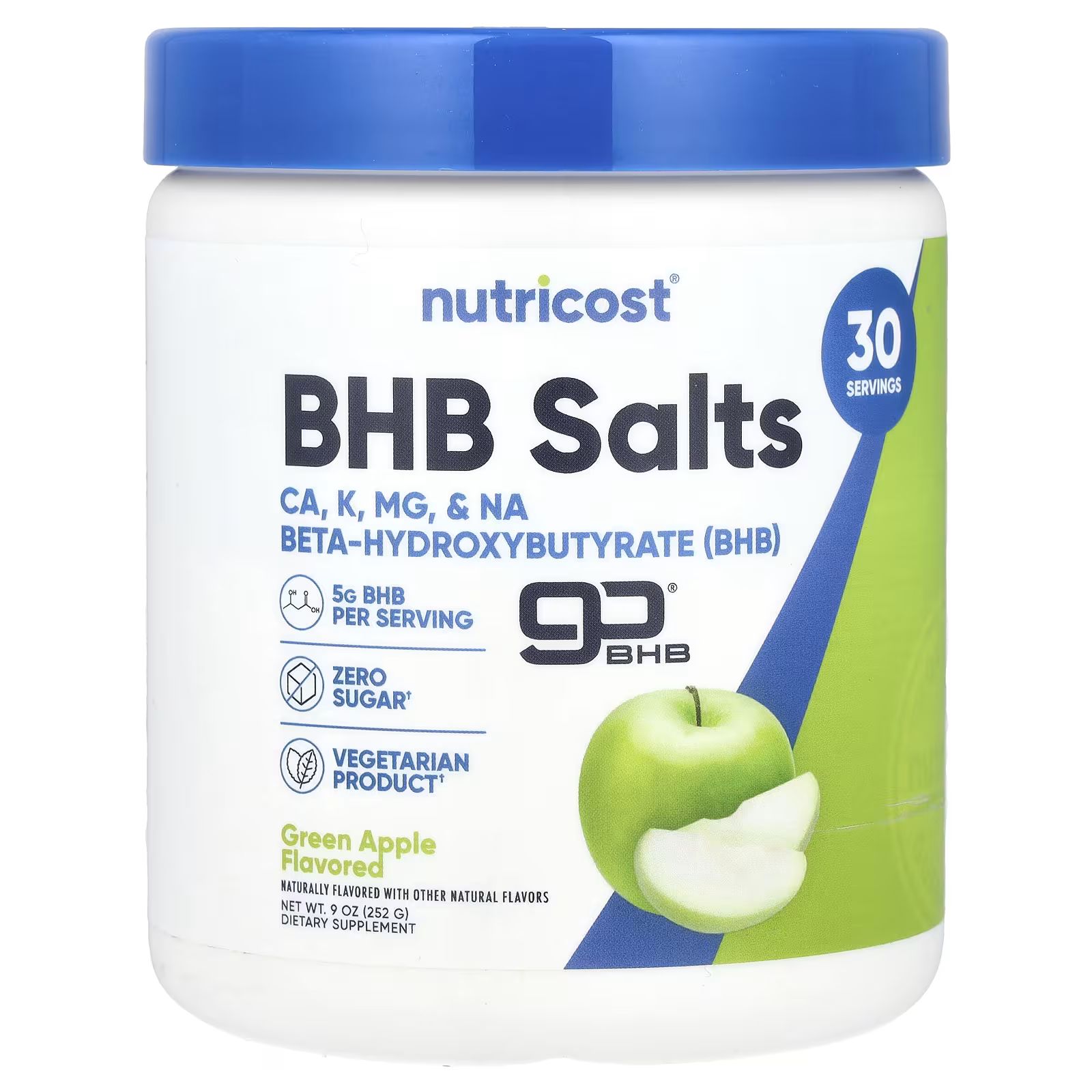 

Соли BHB goBHB, зеленое яблоко, 9 унций (252 г) Nutricost