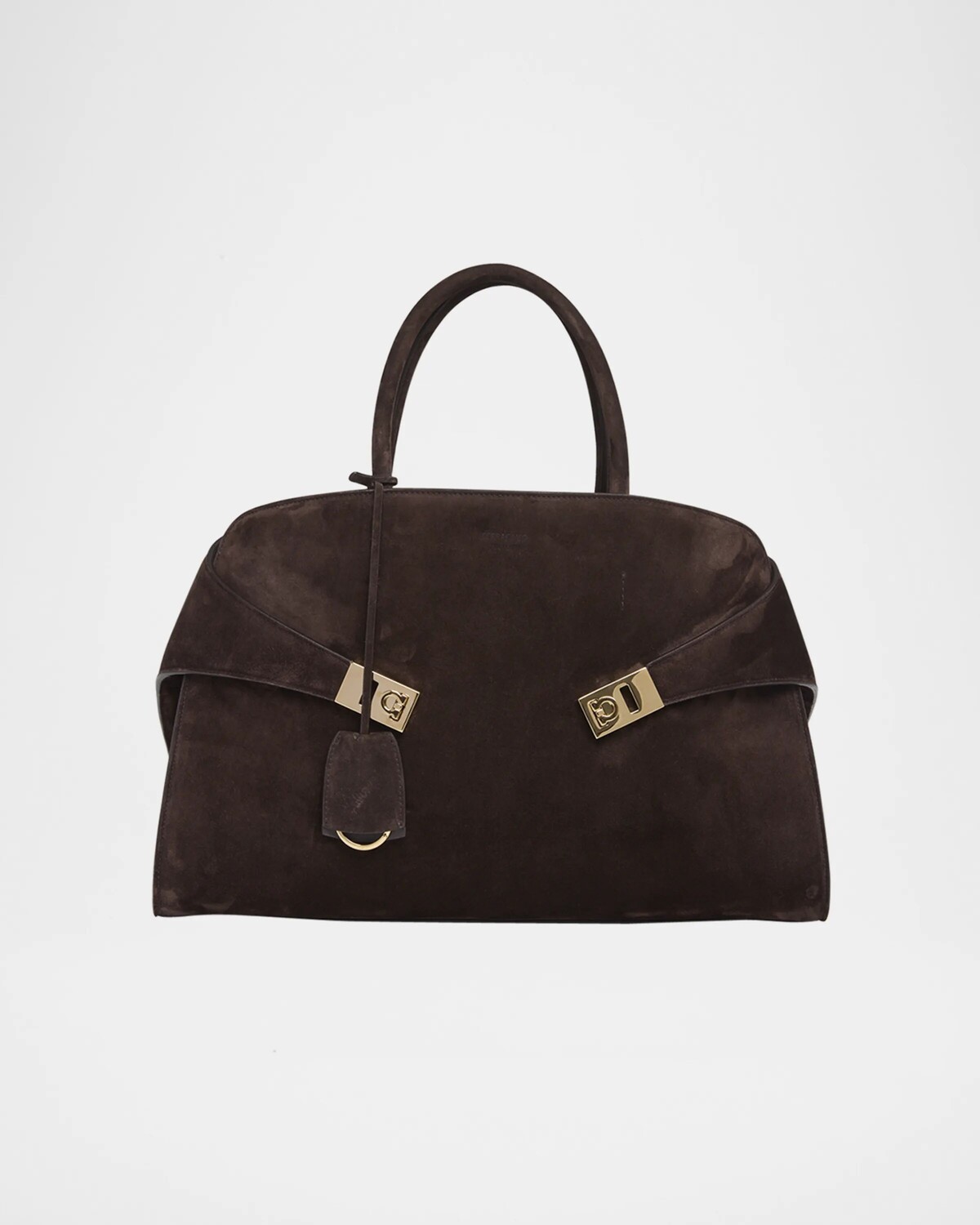 

Замшевая сумка через плечо Hug Ferragamo, цвет Testa Di M