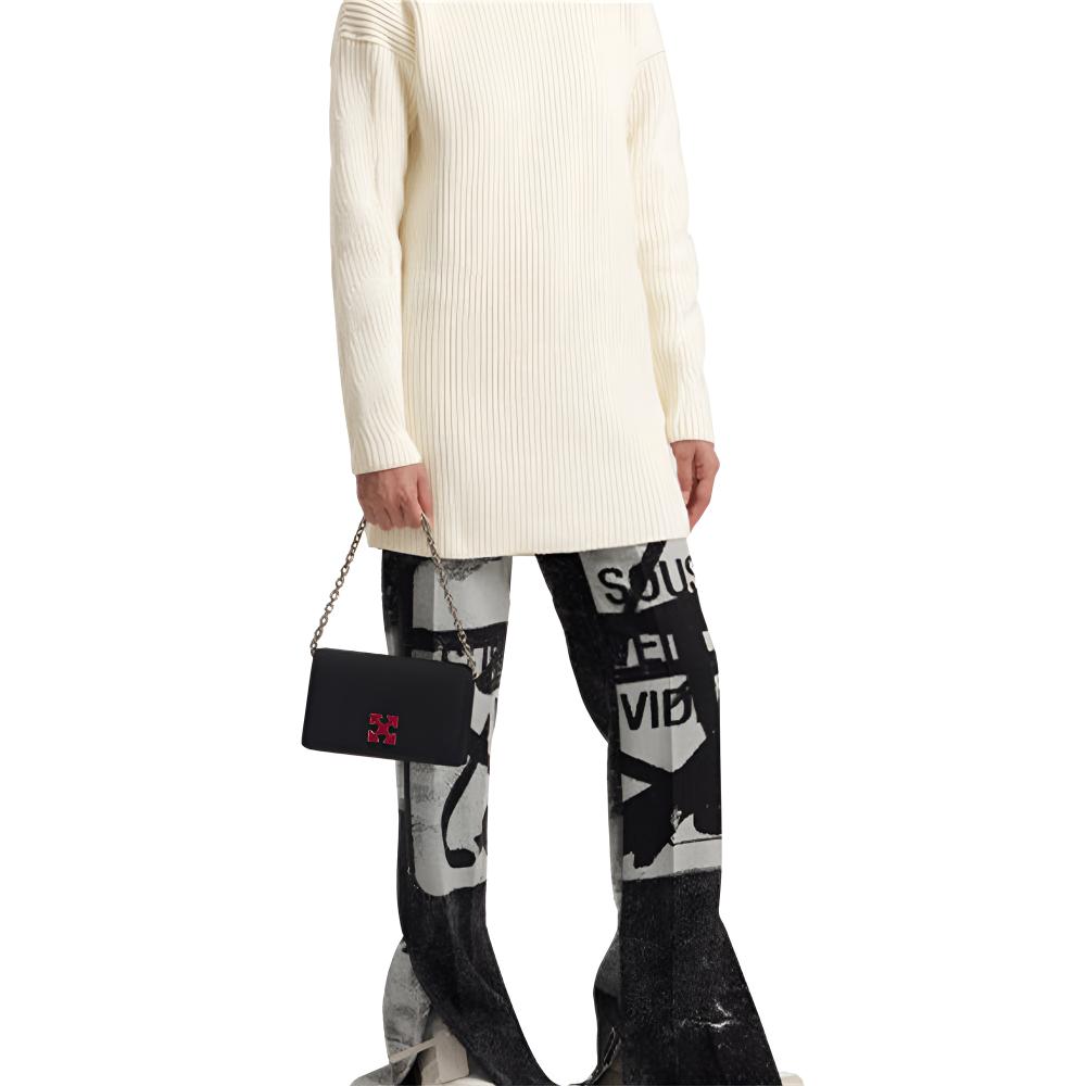 OFF-WHITE OFF WHITE вязаный свитер женский цвета ivory с круглым вырезом Moderate Others — фото 3