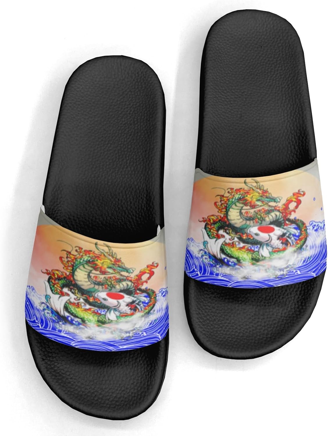 

Сандалии-шлепанцы Art Kiss Lover Design для женщин и мужчин, подарок, повседневные, спортивные, для бассейна, душа, дома и на улице Generic, Dragon Carp Sun Art Custom