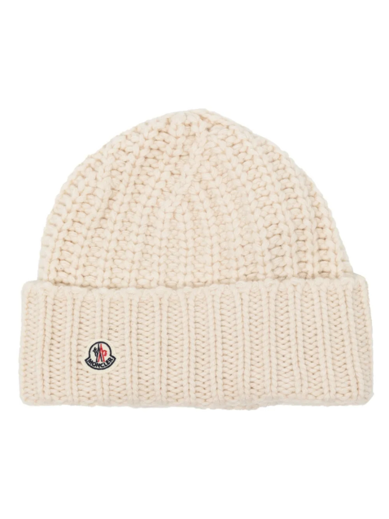 

Moncler шапка бини с нашивкой-логотипом, белый