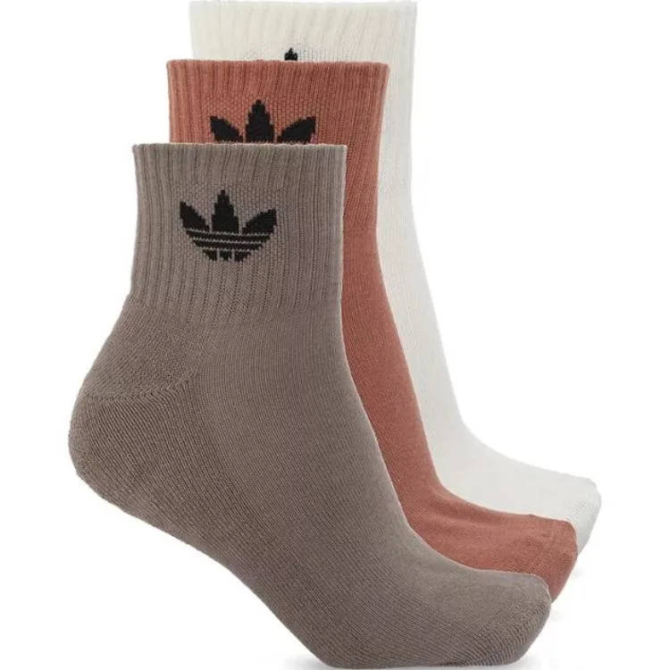 Носки мид-кросс до колена унисекс, набор из 3 пар Adidas Originals, 3 Pack (Red+Gray+White) — фото 3