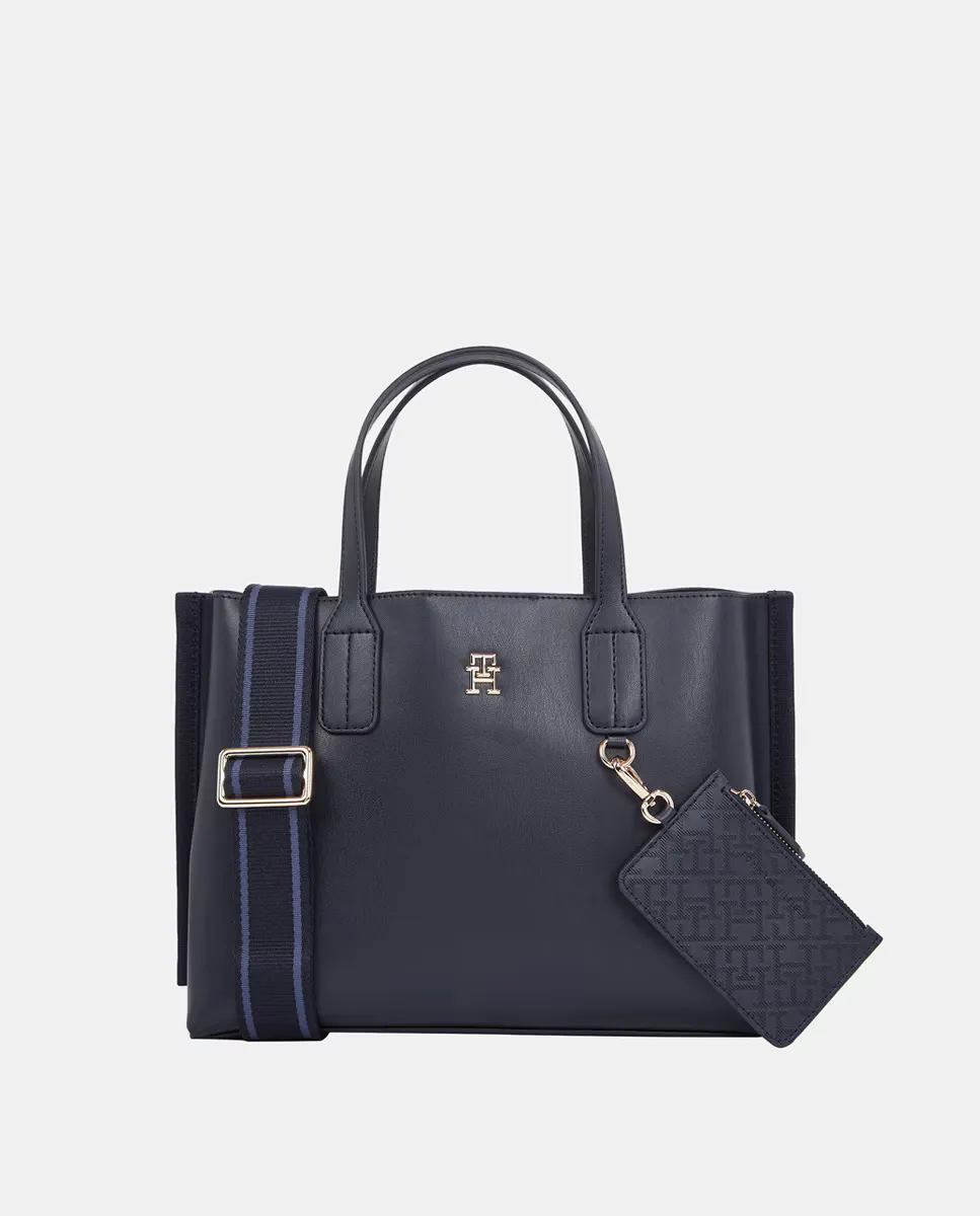

Мини-сумка с монограммой и кошельком для монет Tommy Hilfiger, темно-синий