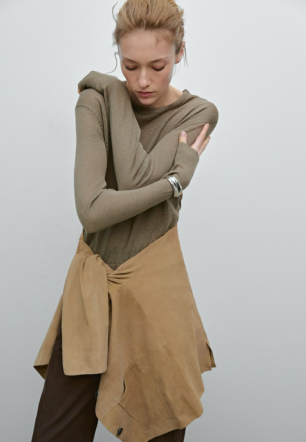 

Джемпер FINE Massimo Dutti, хаки