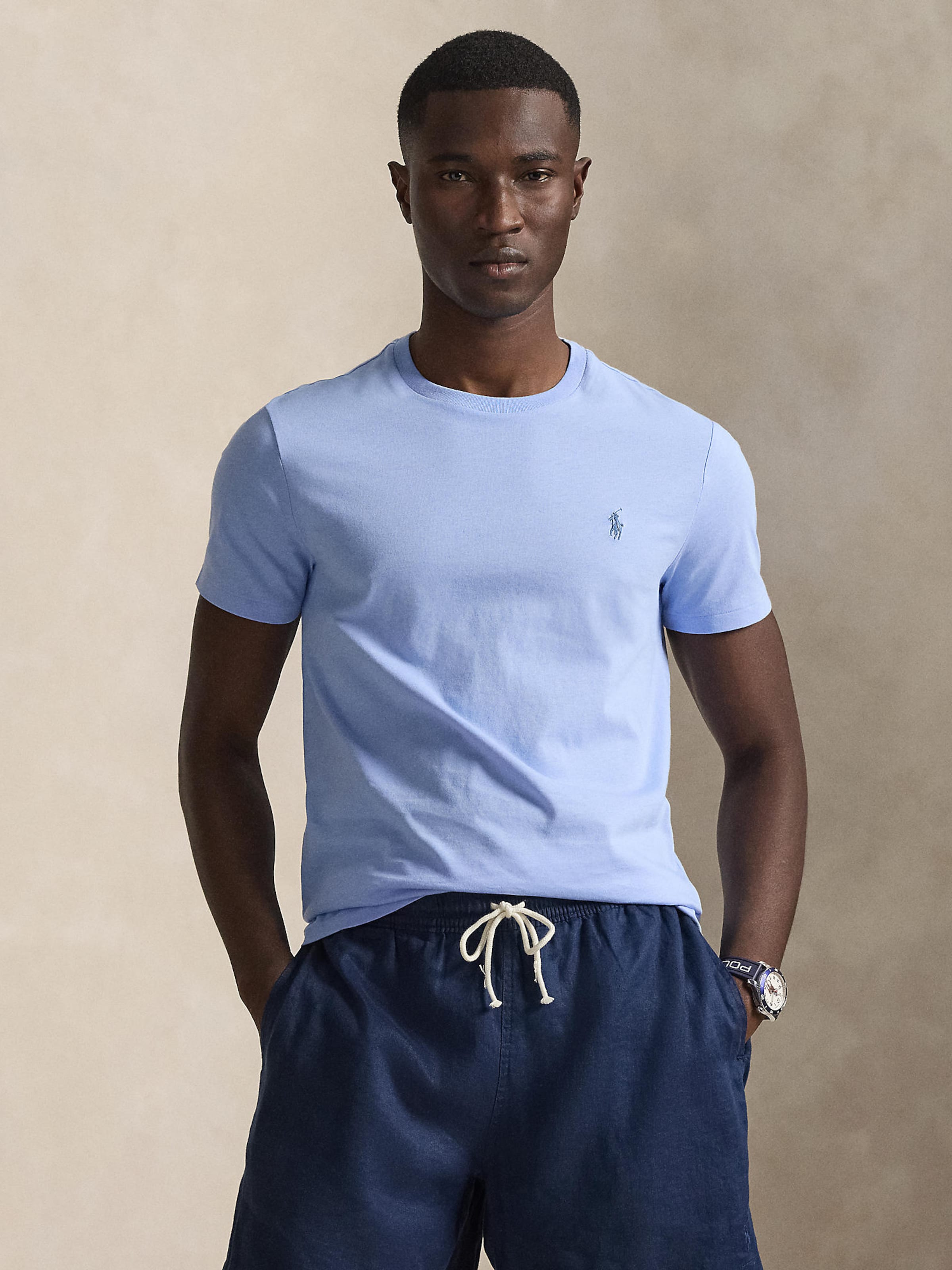 Polo Ralph Lauren Поло Regular fit в светло-голубом цвете — фото 3