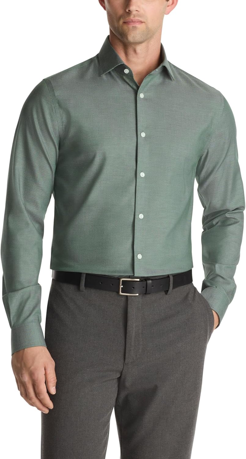 

Мужская рубашка Michael Kors, ультрамнущаяся, эластичная, облегающая, Forest Green