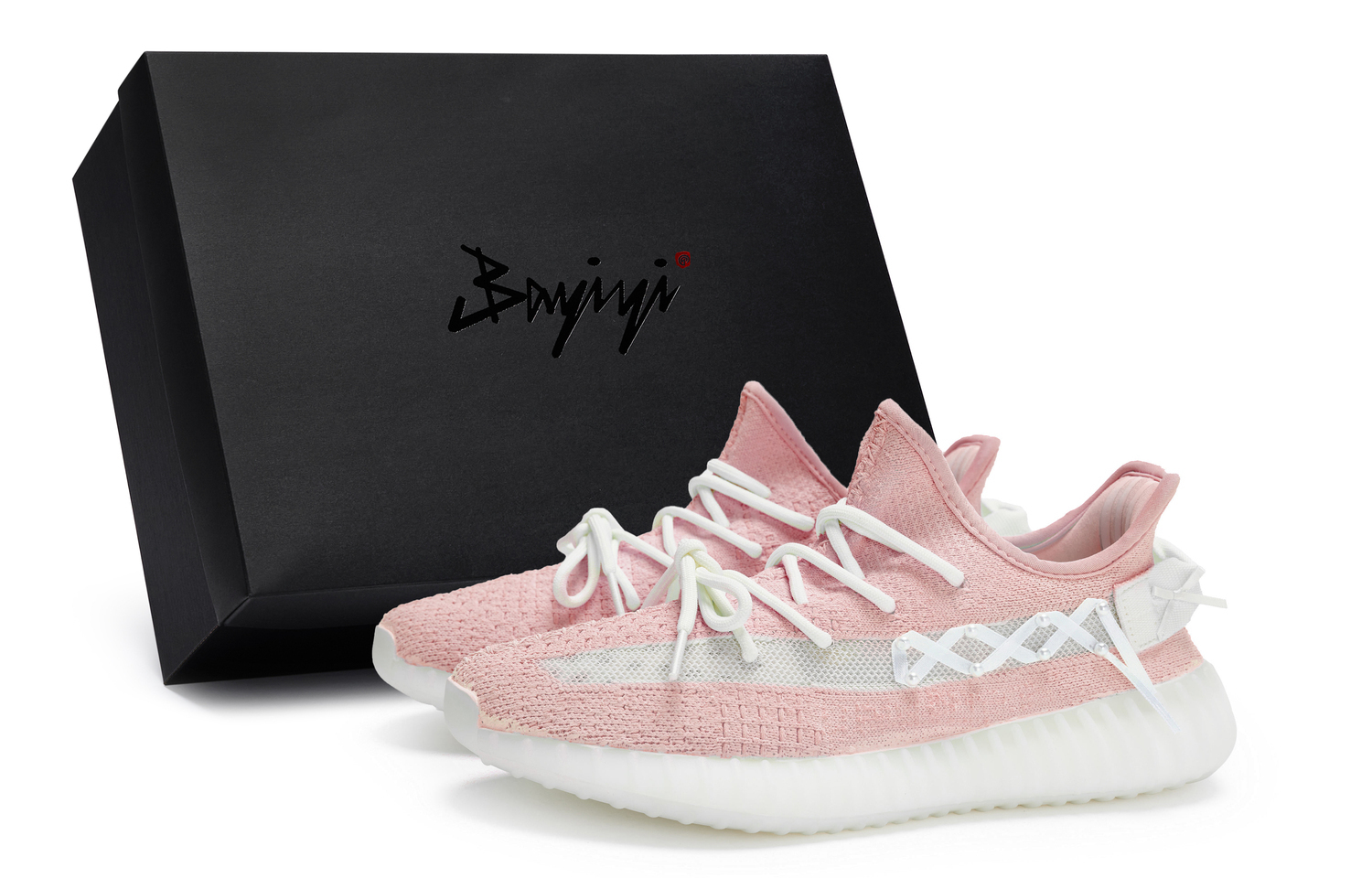 

Adidas Originals Иези Буст 350 В2 противоскользящие низкие кеды унисекс бело-розовые, цвет Pink White