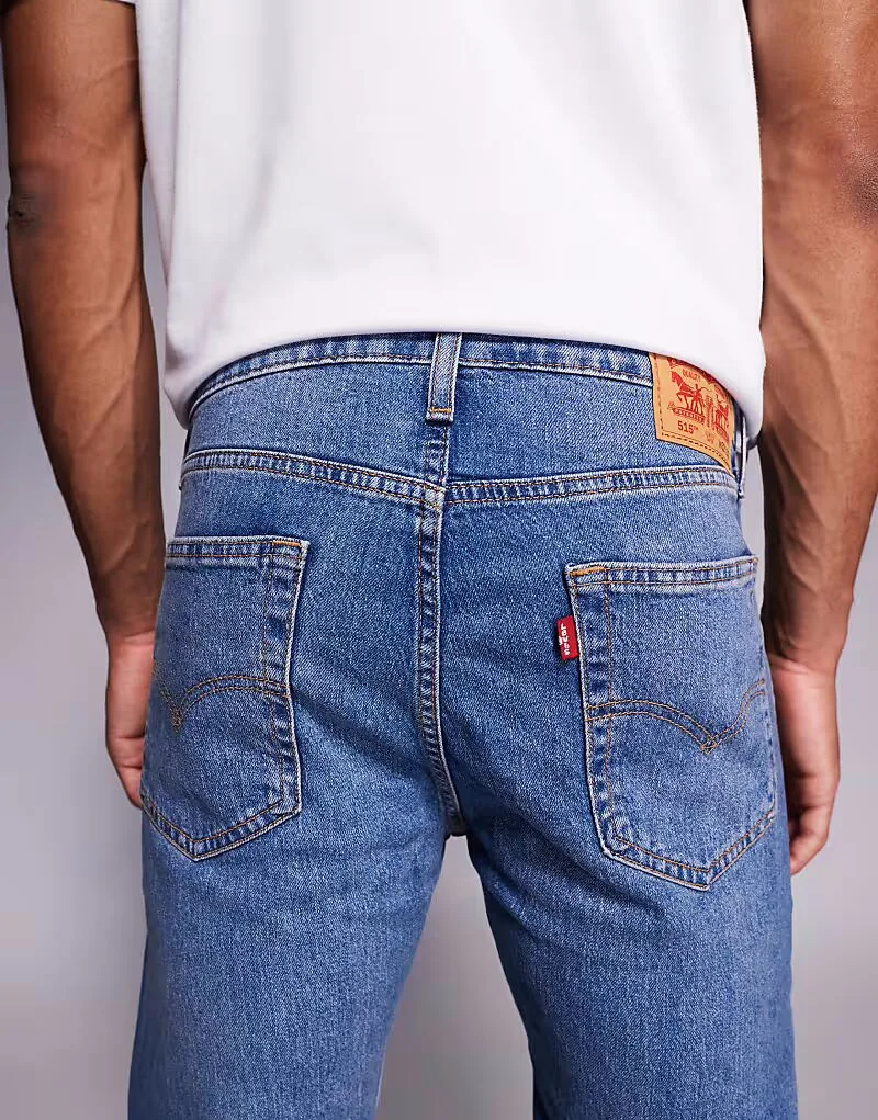 Джинсы Levi's 515 slim, средне-синего цвета — фото 4